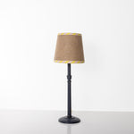 Double Sided Empire Lampshade - Hessian stripe yellow and pink