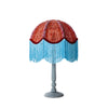 Coloured Rattan Scalloped Tiffany - Blue & Red