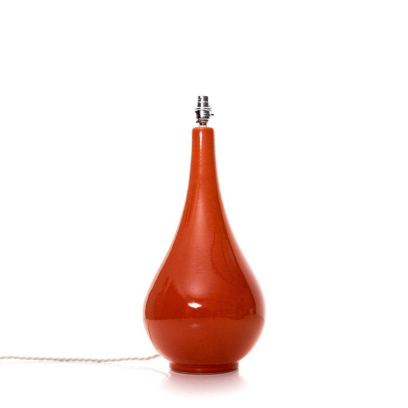 Ceramic Pear Drop Lamp - Orange