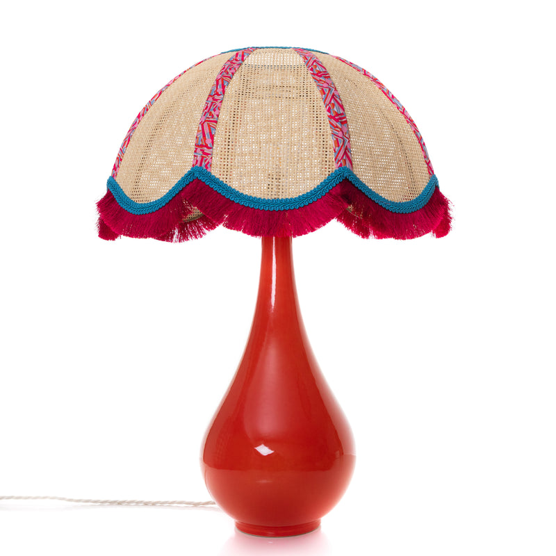 Ceramic Pear Drop Lamp - Orange