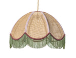 Rattan Scalloped Tiffany - Green & Pink