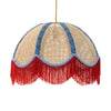 Rattan Scalloped Tiffany - Red & Blue